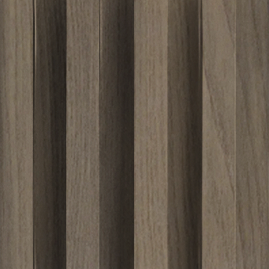The Landmark Decor Cassia Wood Texture WPC Fluted Slat Wall Panel features vertical wooden slats with a smooth, light brown finish and subtle wood grain, offering sleek and modern wall cladding thats perfect for acoustical spaces.