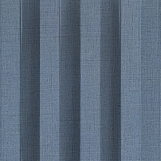 A close-up of Landmark Decors Navy Blue WPC Fluted Slat Wall Panel, featuring textured fabric and evenly spaced vertical folds, offers a stylish interior design solution with enhanced sound insulation.
